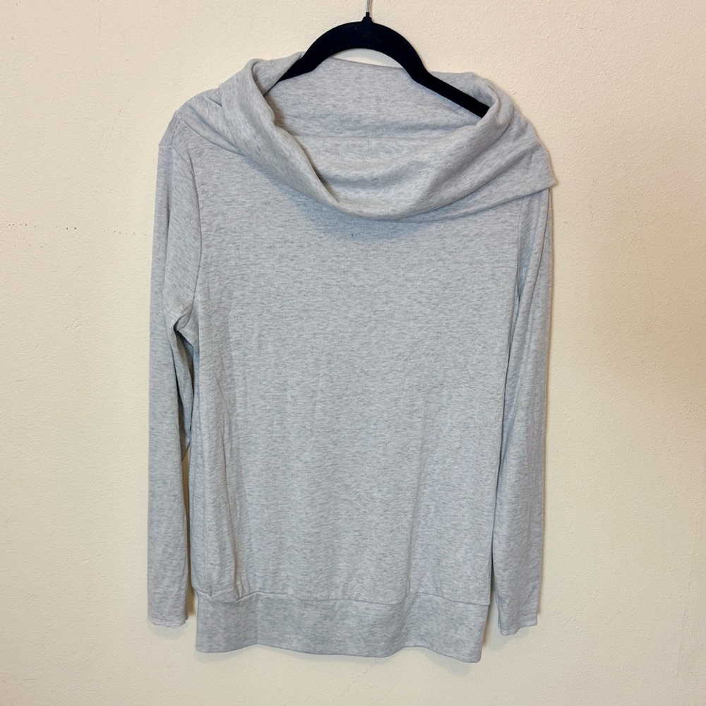 Light Gray Long Sleeve Cowl Neck Top